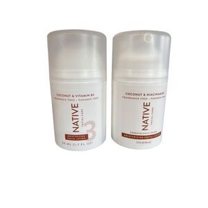 2 Native Facial Care Moisturizing Facial Lotion Coconut & Vitamin B3 1.7oz